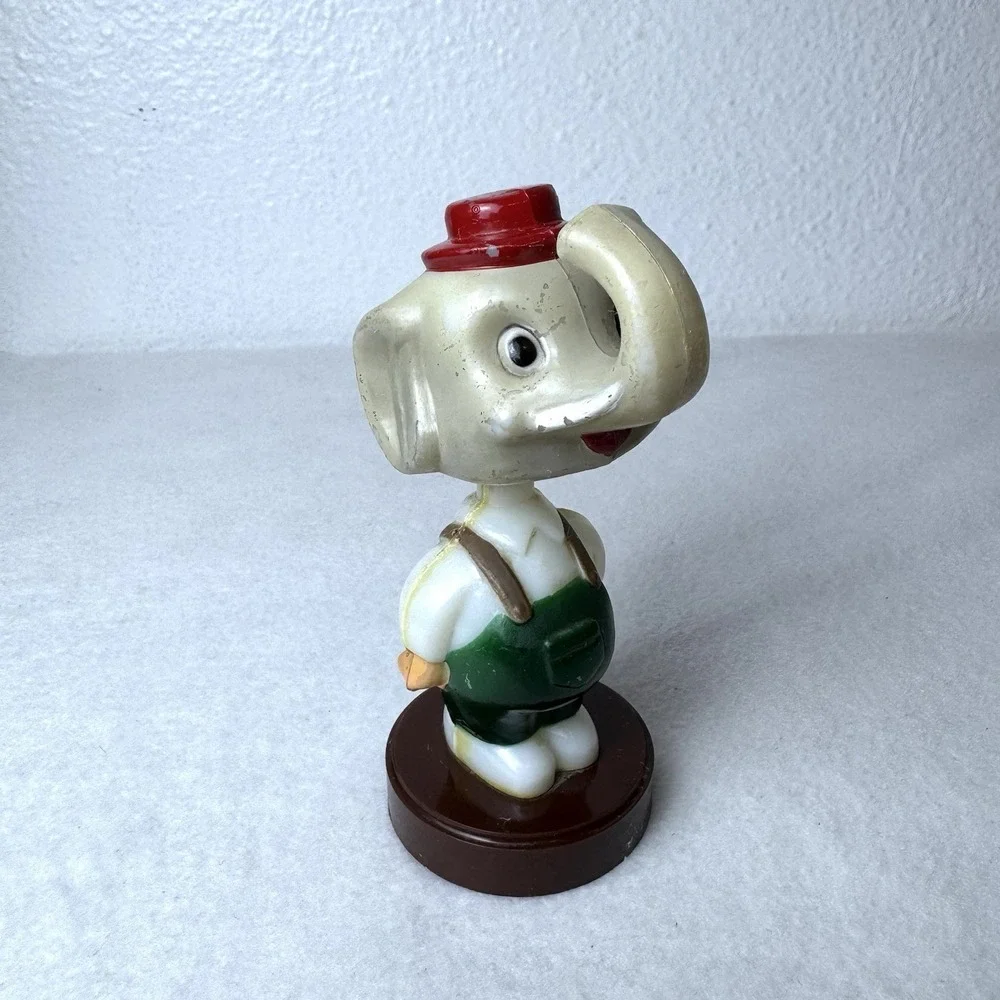 Vintage Plastic Bobble Head Nodder Elephant in Overalls -‎ Political